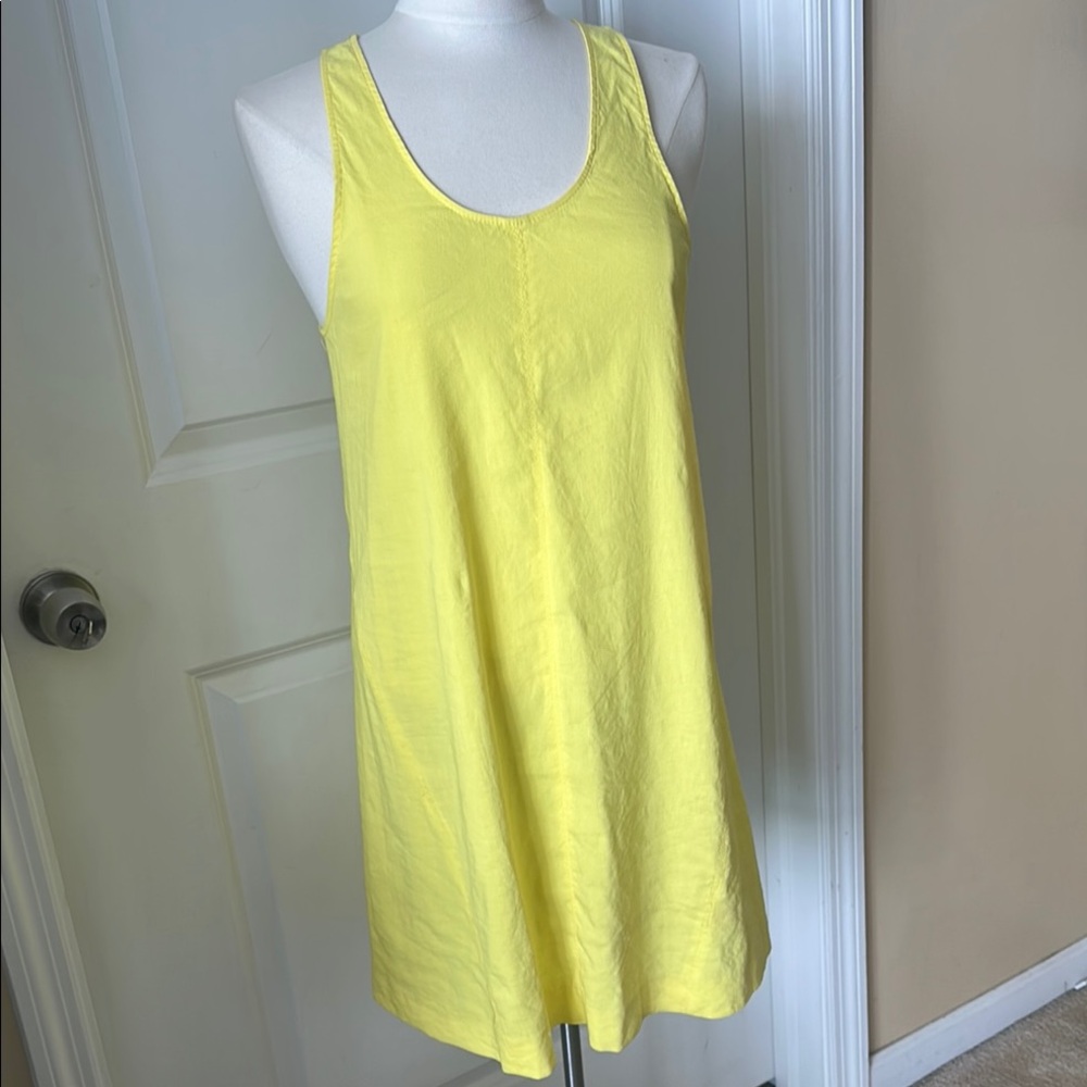 Theory linen blend bright yellow dress Retail $425 on Theory